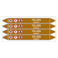 Značení potrubí, toluen,4 ks, 250 × 26 mm